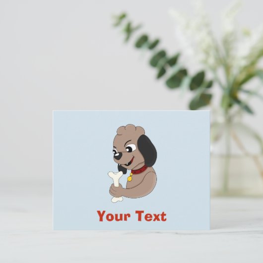 かわいい犬の漫画はがき ポストカード (スタンド正面)