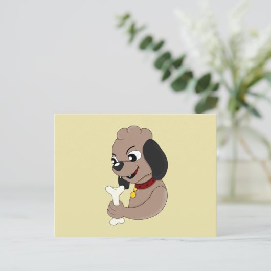 かわいい犬の漫画はがき ポストカード (スタンド正面)