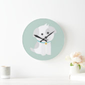 かわいい犬の漫画スケッチ ラージ壁時計 (ホーム)