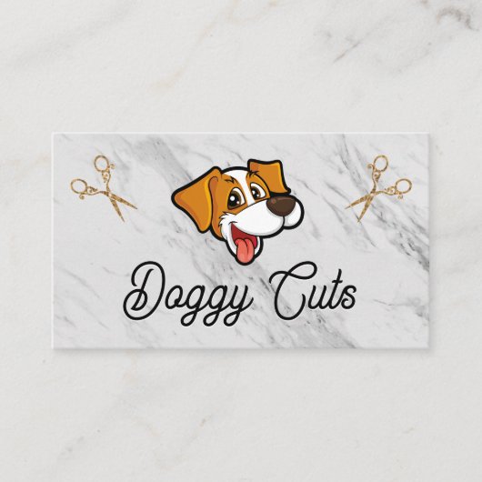 かわいい犬の漫画 | トリマー鋏 名刺 (正面)