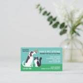 かわいい犬の猫および鳥|の動物愛好家のペットモデル 名刺 (スタンド正面)