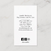 かわいい犬の猫トリマーグルーミングサービスペットケア 名刺 (裏面)