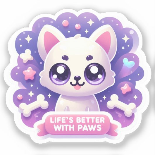 かわいい犬の生活が足で楽しめる可愛いワンちゃん シール (正面)