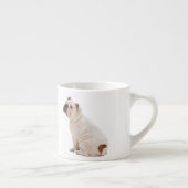 かわいい犬の白いブルドッグ エスプレッソカップ (右)
