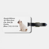 かわいい犬の白いブルドッグ ラゲッジタグ (裏面横)