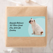 かわいい犬の白いブルドッグ ラベル (インサイチュ)