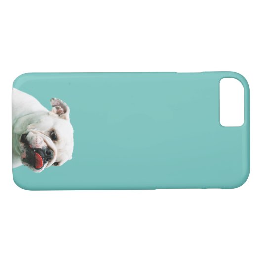 かわいい犬の白ブルドッグ Case-Mate iPhoneケース (裏面(横))