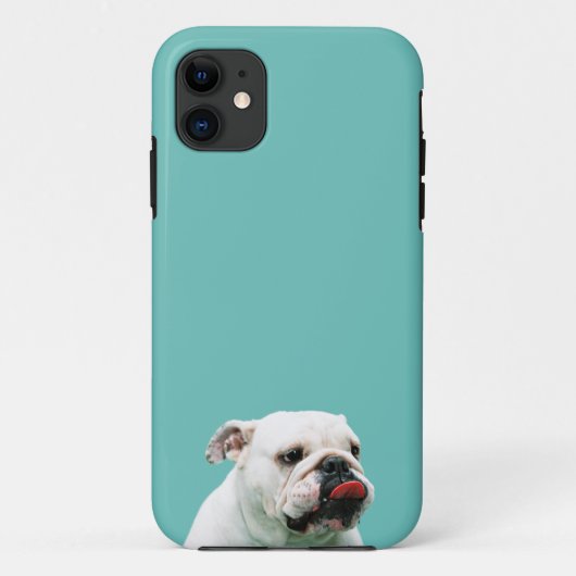 かわいい犬の白ブルドッグ Case-Mate iPhoneケース (裏面)
