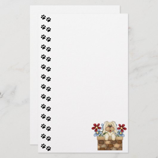 かわいい犬の石垣文房具 便箋 (正面/裏面)
