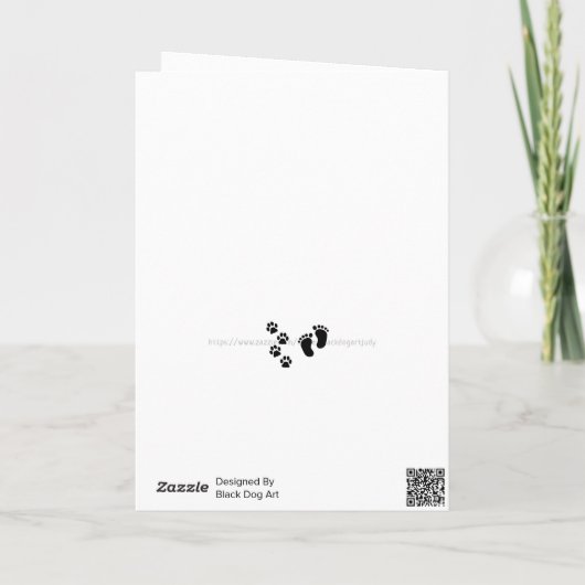 かわいい犬の祖父母の妊娠告知カード ノートカード (裏面)