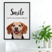 かわいい犬の笑顔の写真スマイル引用文ビーグル ポスター