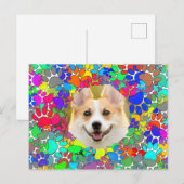 かわいい犬の絵のパターン オーダーメイド ポストカード (正面/裏面)