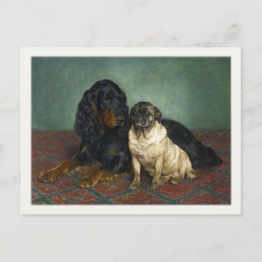 かわいい犬の絵はがき ポストカード (正面)