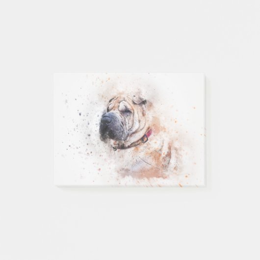 かわいい犬の肖像画 ポストイット (正面)