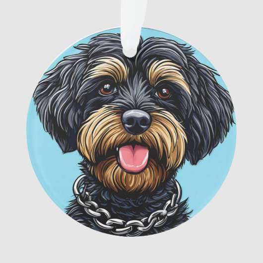 かわいい犬の肖像 オーナメント (正面)