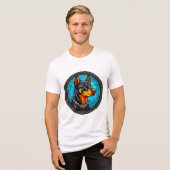 かわいい犬の肖像 トライブレンドＴシャツ (正面全面)