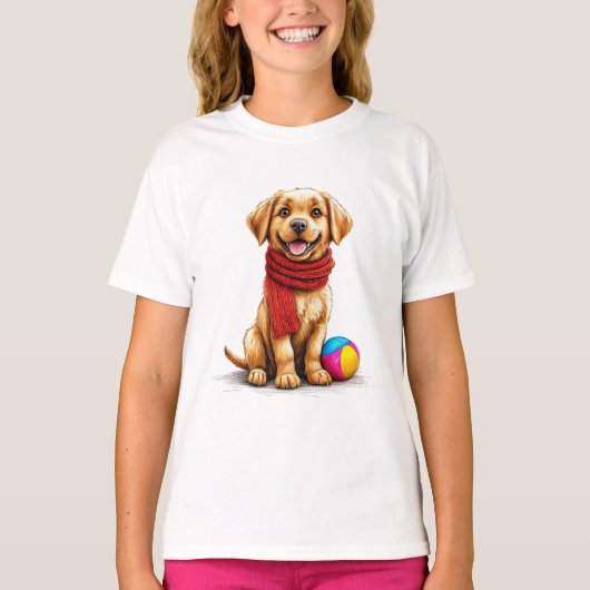 かわいい犬の肖像 Tシャツ (正面)