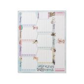 かわいい犬の色のテーマをリストす数々のる週ごと ノートパッド (回転)