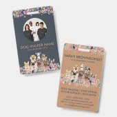 かわいい犬の花の写真 バッジ (正面＆裏面)