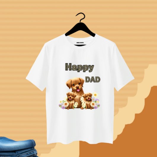 かわいい犬の花 Tシャツ
