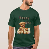 かわいい犬の花 Tシャツ (正面)