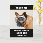 かわいい犬の記念日/退職/おめでとうカード カード (黄色い花)