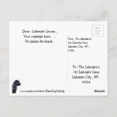 かわいい犬の誕生日おめでとう - ブラックラブラドールレトリバー ポストカード (裏面)