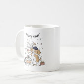かわいい犬の誕生日お祝い 遊び心あふれるパーティ コーヒー コーヒーマグカップ (正面左)
