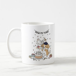 かわいい犬の誕生日お祝い 遊び心あふれるパーティ コーヒー コーヒーマグカップ