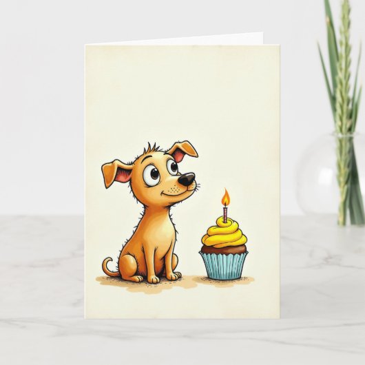 かわいい犬の誕生日カード カード (正面)