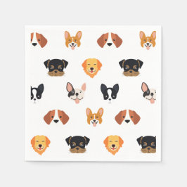 かわいい犬の誕生日パーティー スタンダードカクテルナプキン