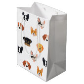 かわいい犬の誕生日パーティー ミディアムペーパーバッグ (裏面アングル)