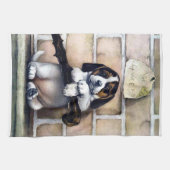 かわいい犬の販売かわいいヴィンテージイラストレーション キッチンタオル (横)