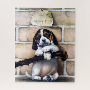 かわいい犬の販売かわいいヴィンテージイラストレーション ジグソーパズル