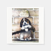 かわいい犬の販売かわいいヴィンテージイラストレーション スタンダードカクテルナプキン (正面)