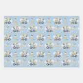 かわいい犬の赤ちゃん青のおもちゃ|過去記事 ラッピングペーパーシート (正面3)