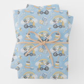 かわいい犬の赤ちゃん青のおもちゃ|過去記事 ラッピングペーパーシート (インサイチュ)