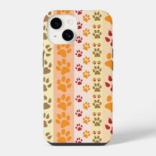 かわいい犬の足あとペット柄 iPhoneケース (裏面)