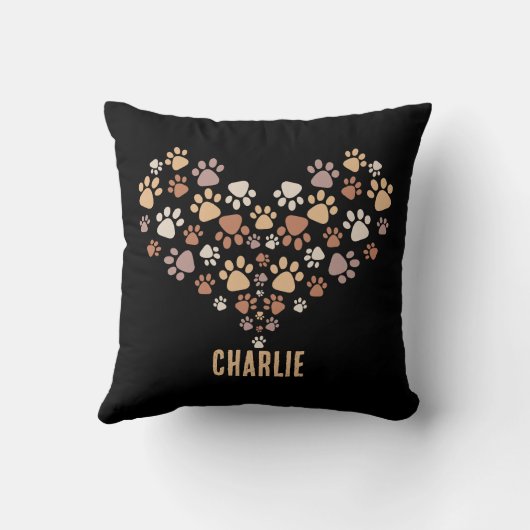 かわいい犬の足のハート動物の犬の足の恋人 クッション (裏面)