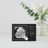 かわいい犬の足の白黒の写真エレガント 名刺 (スタンド正面)