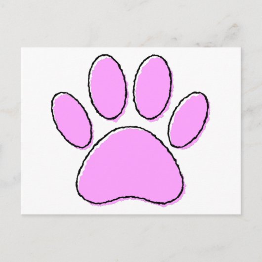 かわいい犬の足の絵 ポストカード (正面)