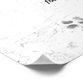 かわいい犬の足を追加文字動揺してグレーと白 ポスター (角)