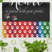 かわいい犬の足カラフルがキッチンタオルをプリント キッチンタオル (折り畳み)