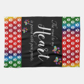 かわいい犬の足カラフルがキッチンタオルをプリント キッチンタオル (横)