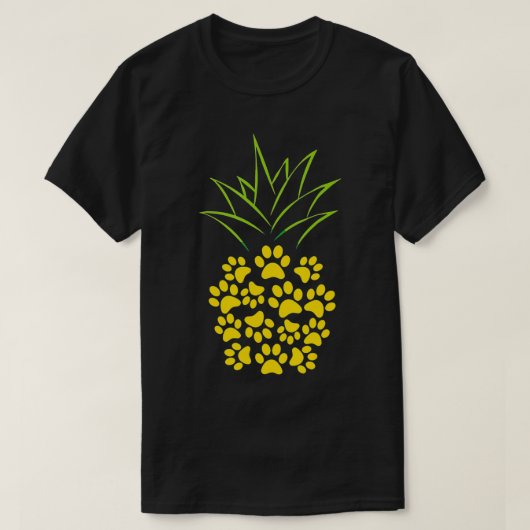 かわいい犬の足パイナップル Tシャツ (デザイン正面)