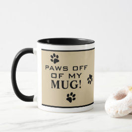 かわいい犬の足跡 Paw's Off タイポグラフィー 犬好き マグカップ