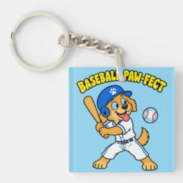 かわいい犬の野球 パーフェクト 楽しい スポーツ プ キーホルダー