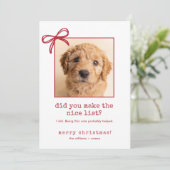 かわいい犬の面白い写真 クリスマス ホリデーカード (スタンド正面)