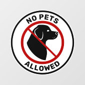 かわいい犬の頭とペット禁止カスタム文字 ウィンドウサイン (シート)