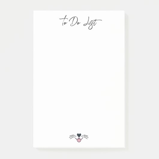 かわいい犬の顔と名前をカスタムする、シンプルパーソナライズされた ポストイット (正面)